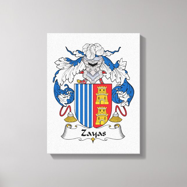 Impressão Em Tela Zayas Family Crest (Frente)