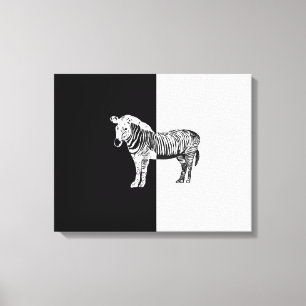 Impressão Em Tela Zebra clássica, preto e branco