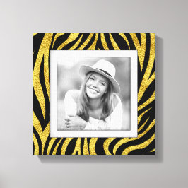 Impressão Em Tela Zebra Dourada de Foto Personalizada