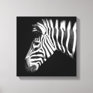 Impressão Em Tela Zebra em preto e branco