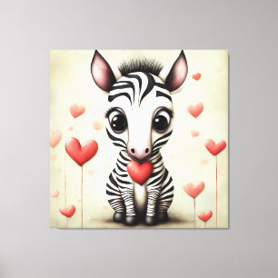 Impressão Em Tela Zebra Love 1