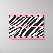 Zebra Print Heart Polkadots Wall Art