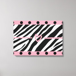 Impressão Em Tela Zebra Print Heart Polkadots Wall Art