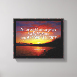 Impressão Em Tela Zechariah 4:6 NÃO POR PODER NEM POR PODER Christia