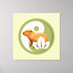 Impressão Em Tela Zen Capybara Yin Yang