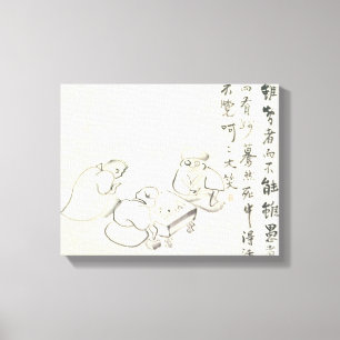 Impressão Em Tela Zen Classics - Gibon Sengai - Goose & Heron