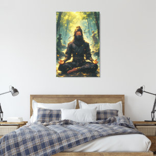 Impressão Em Tela Zen do Guerreiro das Sombras