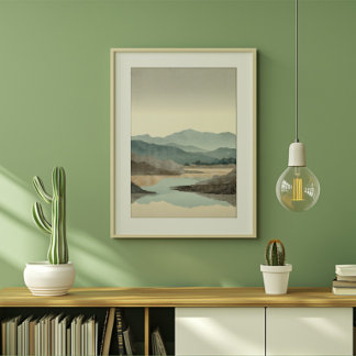 Impressão Em Tela Zen Misty Mountain Landscape