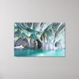 Impressão Em Tela ZENAH | Reflexões Azuis Glaciais - Mármore Abstrat