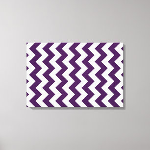Impressão Em Tela Zigzag púrpura e branca