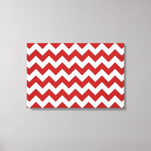 Impressão Em Tela Zigzag vermelho e branco (Frente)