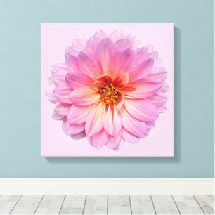 Impressão Em Tela Zínia Rosa Floral em Flor