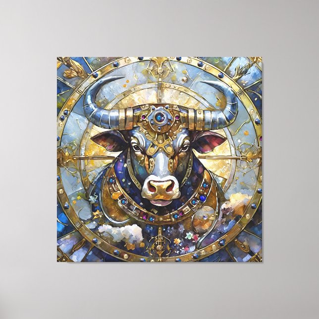 Impressão Em Tela Zodiac - Taurus The Bull (Frente)