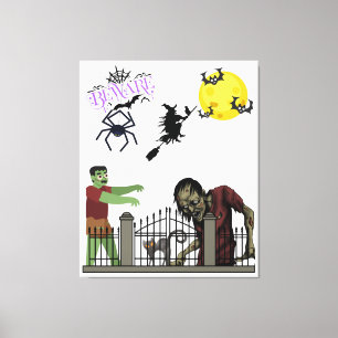 Impressão Em Tela Zombie Halloween Land Wall Art