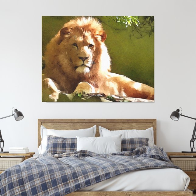 Impressão Em Tela Zoo Lion Watercolor (Insitu(Quarto))