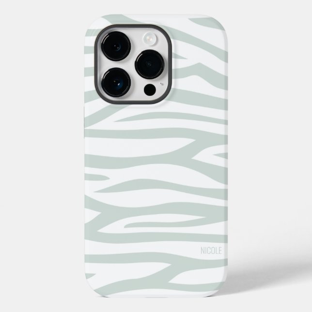 Impressão em Zebra Verde Moderna Personalizada (Verso)