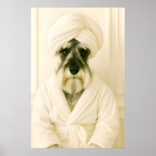Impressão Engraçada de Banheiro de Schnauzer Minia