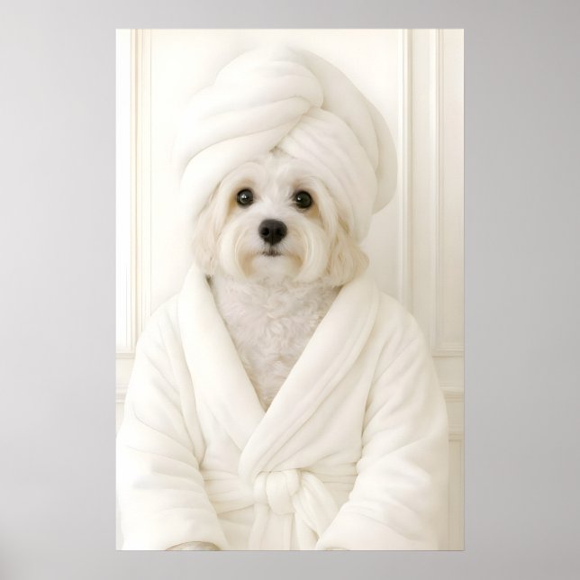 Impressão Engraçada de Banheiro Havanese, Havanese (Frente)