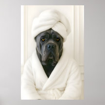 Impressão engraçada de Cane Corso no banheiro, Can