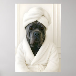 Impressão engraçada de Cane Corso no banheiro, Can
