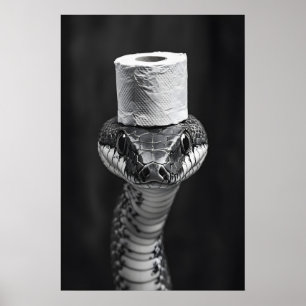 Impressão engraçada de cobra no banheiro, chapéu d