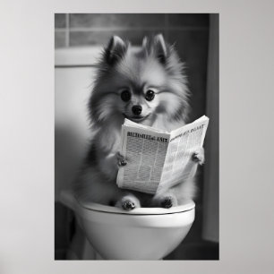 Impressão engraçada de Pomerânia no banheiro, Lend