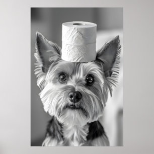 Impressão engraçada de Yorkshire Terrier para banh