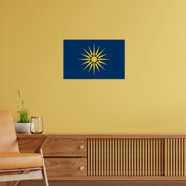 Impressão enquadrada com a Bandeira da Macedônia,  (Sala de Estar 2)
