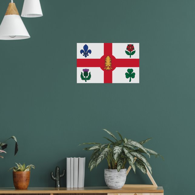 Impressão enquadrada com a bandeira de Montreal, C (Sala de Estar 1)