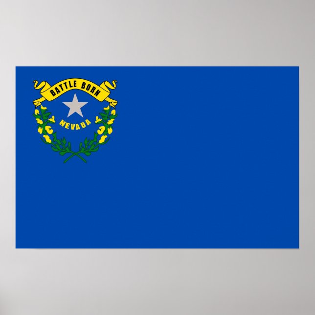 Impressão enquadrada com a bandeira de Nevada, EUA (Frente)