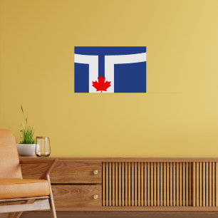 Impressão enquadrada com a bandeira de Toronto, On