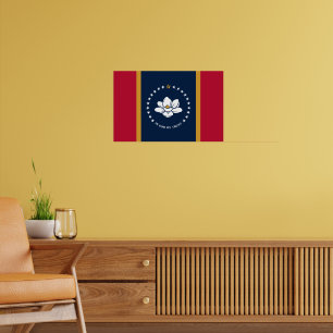 Impressão enquadrada com a bandeira do Mississippi