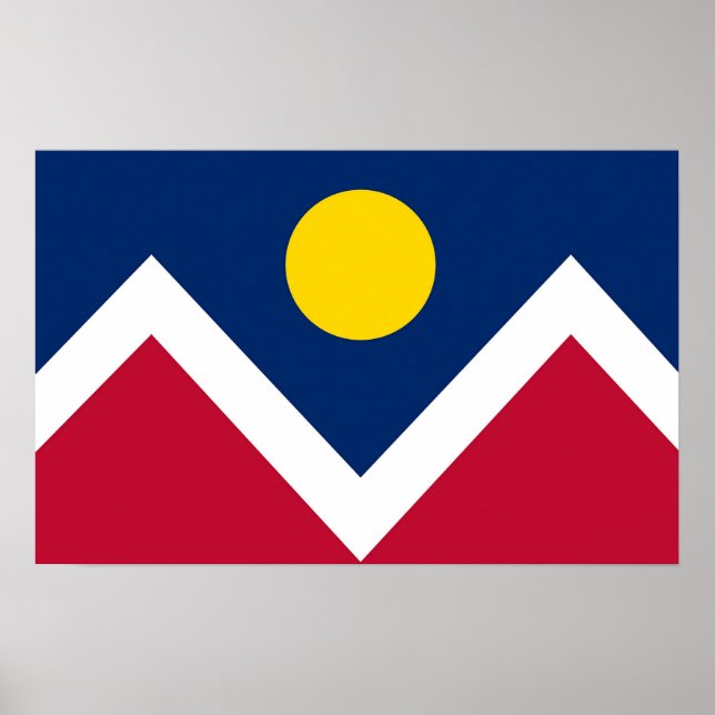 Impressão enquadrado com a bandeira de Denver, Col (Frente)