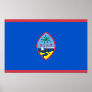 Impressão enquadrado com a bandeira de Guam, EUA