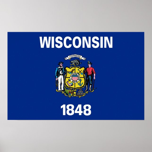 Impressão enquadrado com a bandeira de Wisconsin,  (Frente)