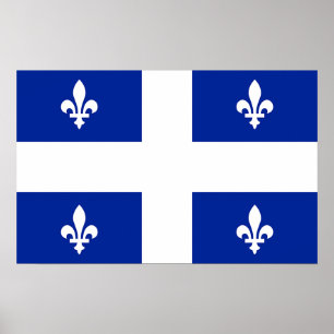 Impressão enquadrado com a bandeira do Quebec, Can