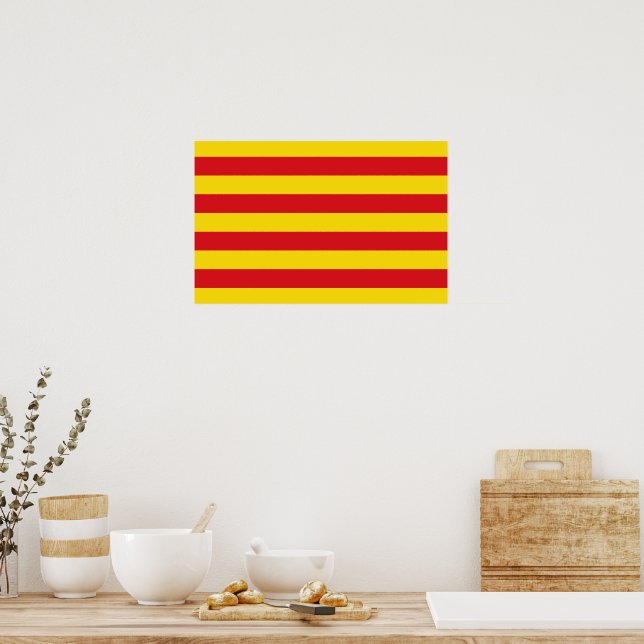 Impressão enquadrado com bandeira da Catalunha (Cozinha)