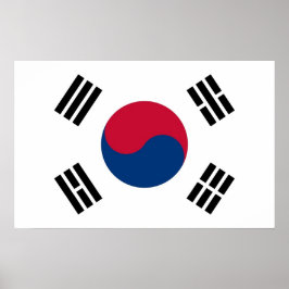 Impressão enquadrado com bandeira da Coreia do Sul