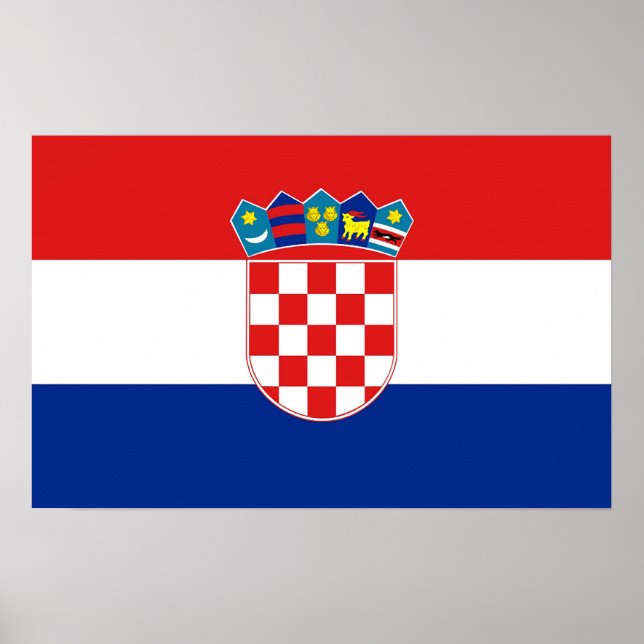 Impressão enquadrado com bandeira da Croácia (Frente)