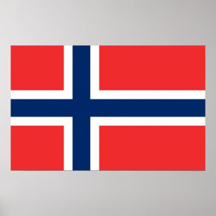 Impressão enquadrado com bandeira da Noruega