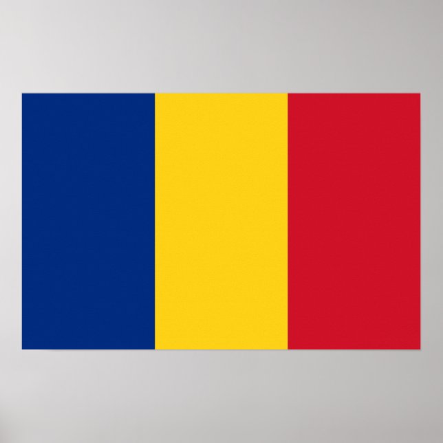 Impressão enquadrado com bandeira da Romênia (Frente)