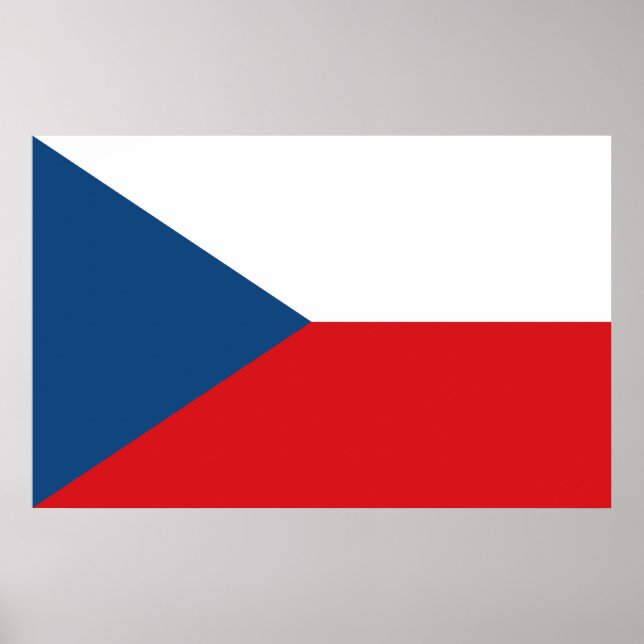 Impressão enquadrado com bandeira da Tchecia (Frente)
