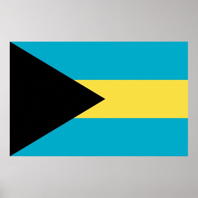 Impressão enquadrado com bandeira das Bahamas (Frente)