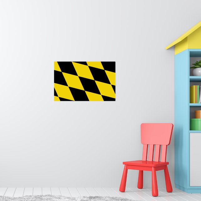 Impressão enquadrado com bandeira de Munique, Alem (Berçário 1)