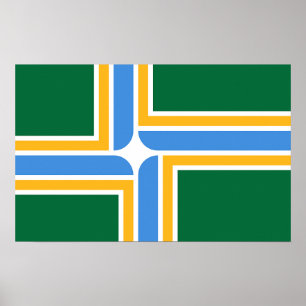 Impressão enquadrado com bandeira de Portland Cit
