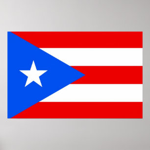 Impressão enquadrado com bandeira de Porto Rico, 