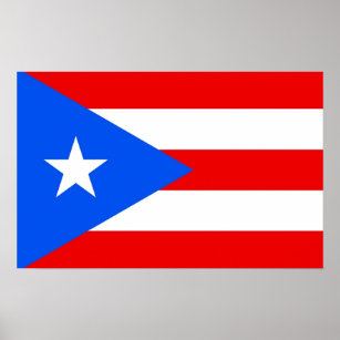 Impressão enquadrado com bandeira de Porto Rico, E