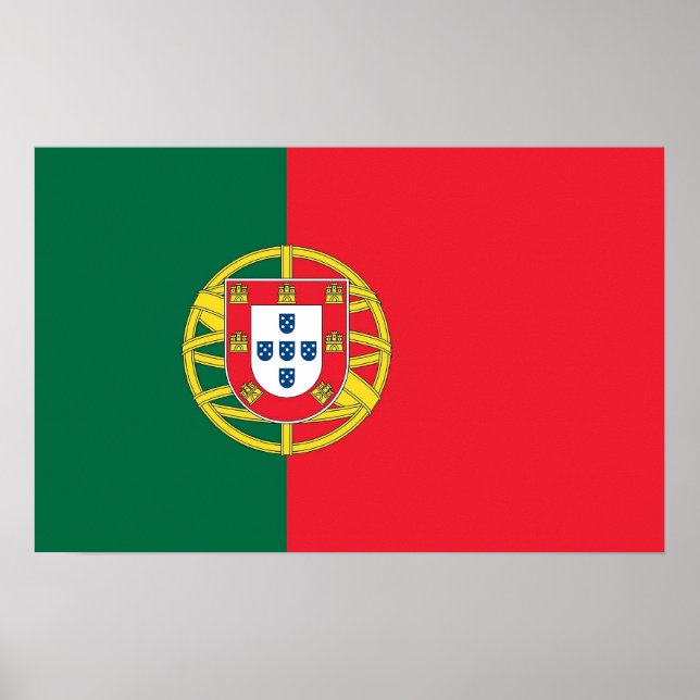 Impressão enquadrado com bandeira de Portugal (Frente)