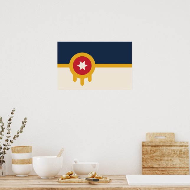 Impressão enquadrado com bandeira de Tulsa, Oklaho (Cozinha)