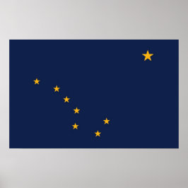 Impressão enquadrado com bandeira do Alasca, EUA